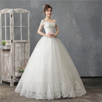 Wedding Dress Off The Shoulder Lace Bridal Gown With Train main image 0
