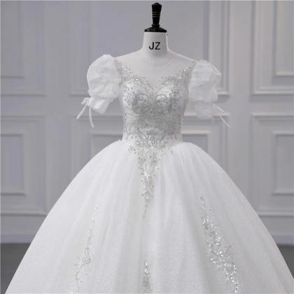 Elegant Embroidered Ball Gown Wedding Dress With..