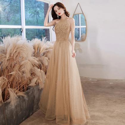 Flashy Full Beaded Tulle Evening Gown S7612 main image 1