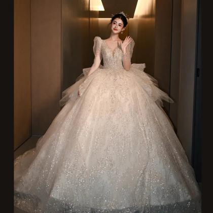 Elegant Princess Lace Ball Gown Wedding Dress on Luulla