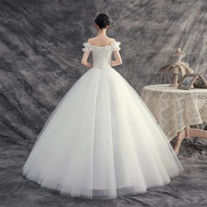 1341 Blue Off-Shoulder Lace Tulle Dress main image 1