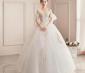 Off-the-Shoulder A-Line Gown with Lace Applique Bodice Burgundy