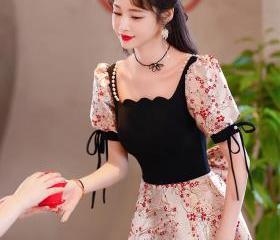 Leila Lace Puff Sleeve Twist Bodice Dress Blush