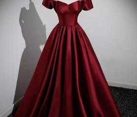 OKBBN minimalist slim shoulder sleeveless A-line satin pleated ball gown main image 0