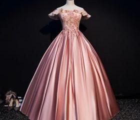 Light pink halter-neck low-cut fitted long ball gown R7703 main image 1