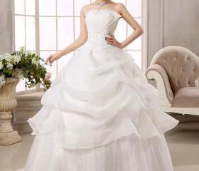 Strapless Ball Gown with Crystal Embellished Bodice Rust main image 0