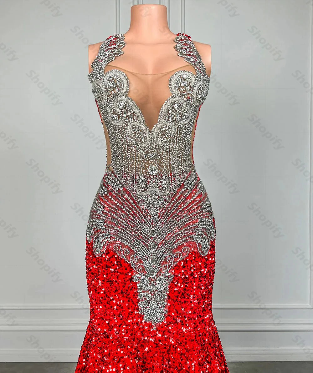 Sarai Embellished Mermaid Gown (Red) main image 0