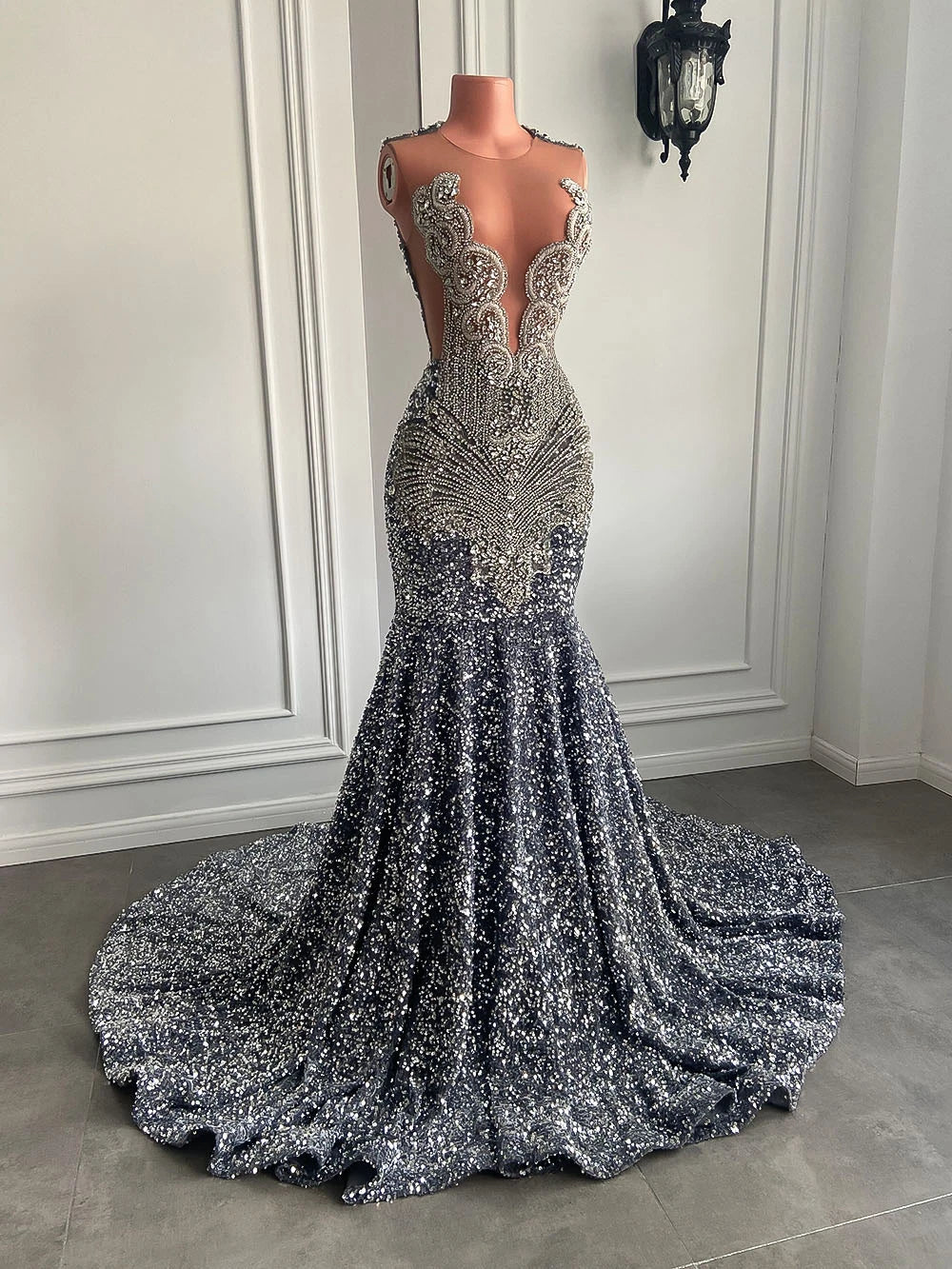 black and white mermaid dress Strapless White and Black Ruched Mermaid Prom Dress, Black-White / 18
