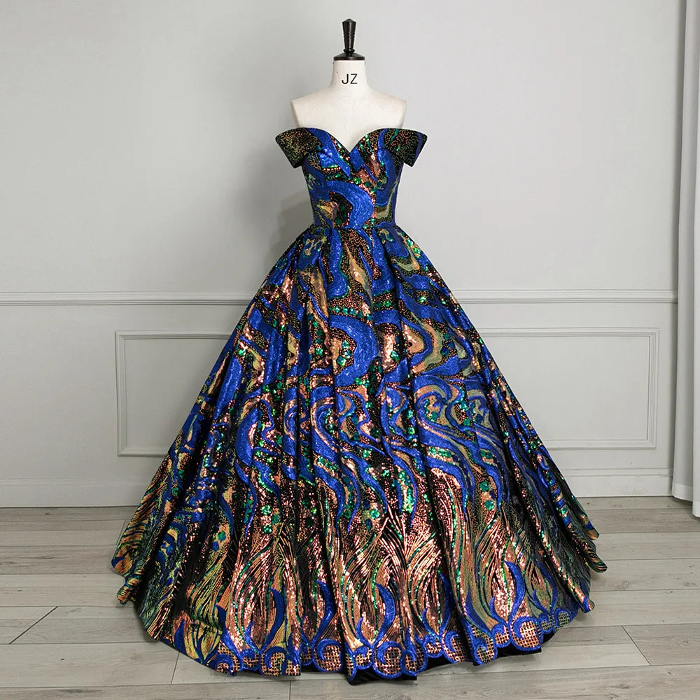 Peacock ball gown clearance