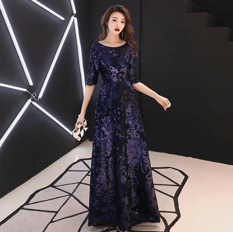 Long Dress in Golden Embellishments