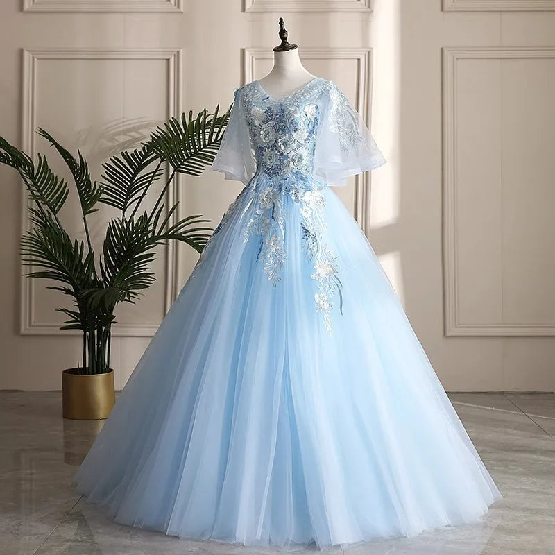 blue tulle wedding guest dress Amazing Dusty Blue Glitter Tulle Wedding Guest Gown