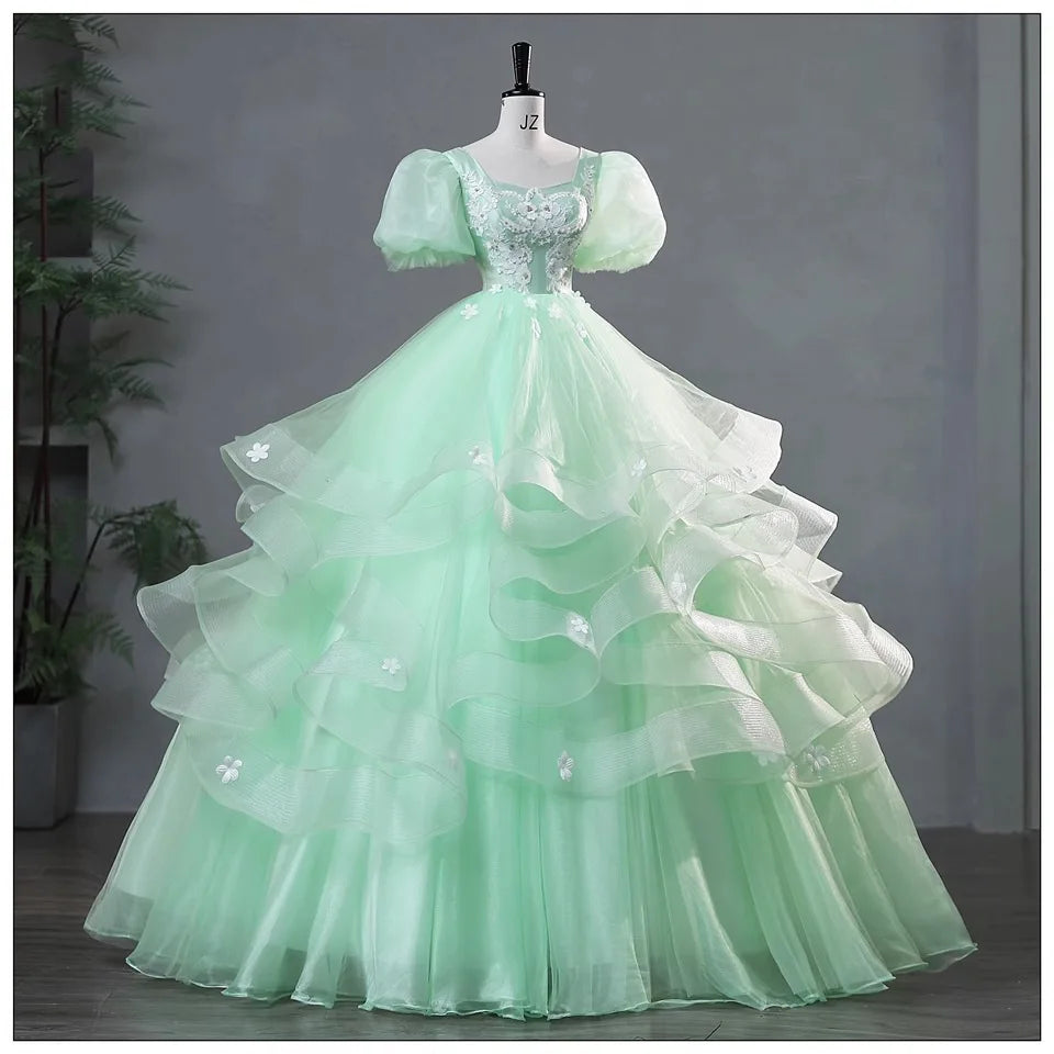 elegant mint green dresses Green Mother of the Bride Dress Elegant Casual V Neck Floor Length Chiffon 3 4 Length Sleeve with Crystals 2025 main image 0
