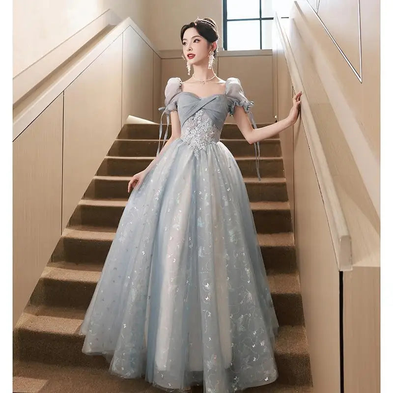 EMBROIDERED TULLE BRIDAL GOWN