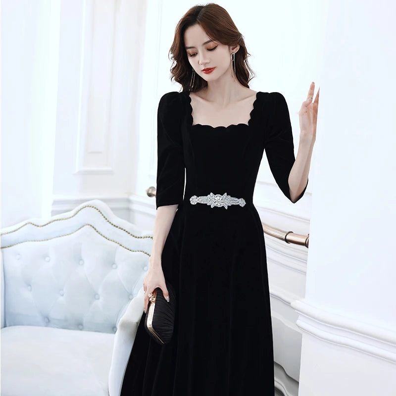 black maxi dress elegant Yulia Maxi Dress