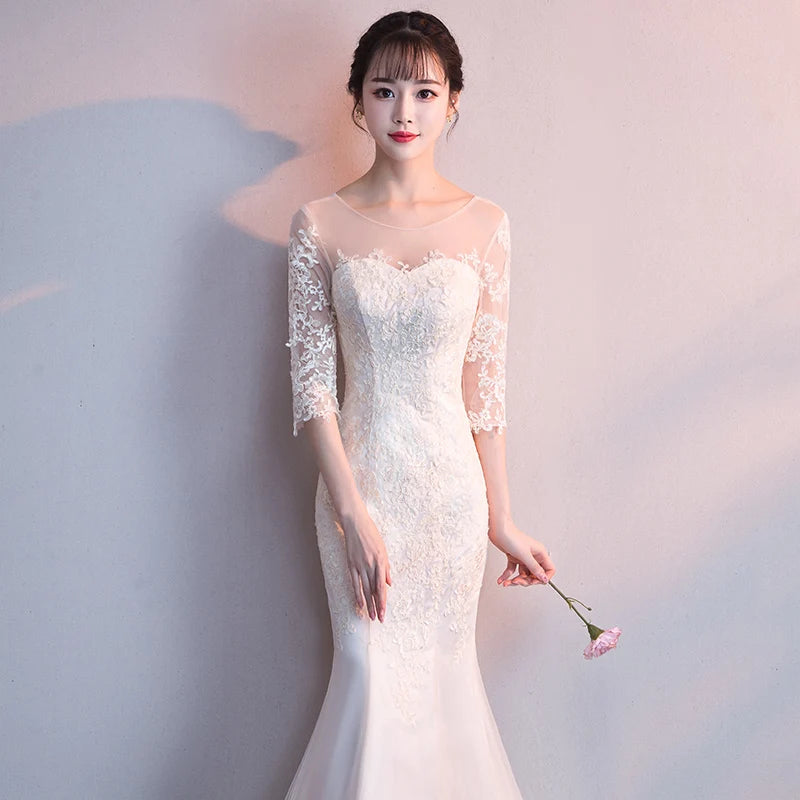 Lace, Off Shoulder Mermaid Gown