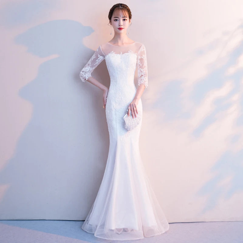 Trendy Off the Shoulder Mermaid Appliques Lace Bridal Gowns TWA065