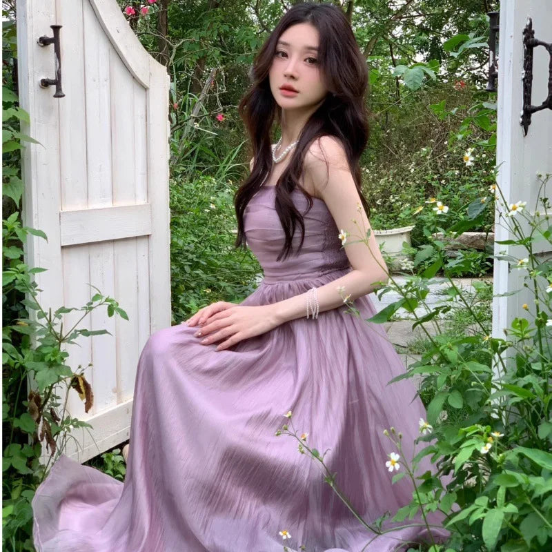 Elegant Lavender Strapless Evening Gown For Women on Luulla