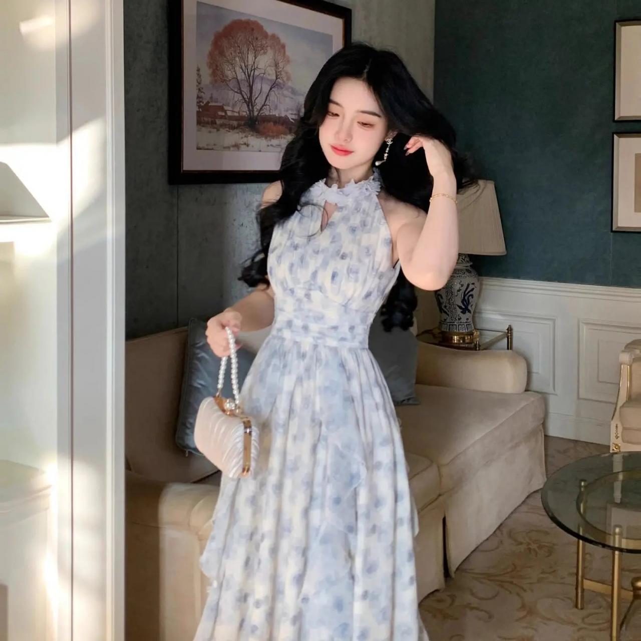 sachin and babi light blue dress Verified Supplier Chiffon Dresses Korean Breathable Fabric