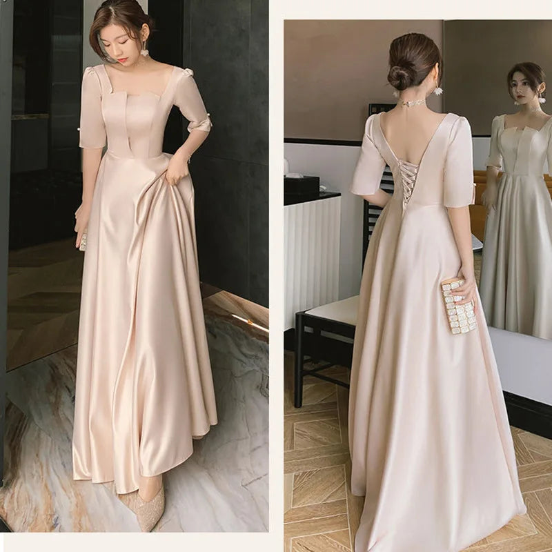 Elegant Long Sleeve Satin Evening Dresses Collection on Luulla