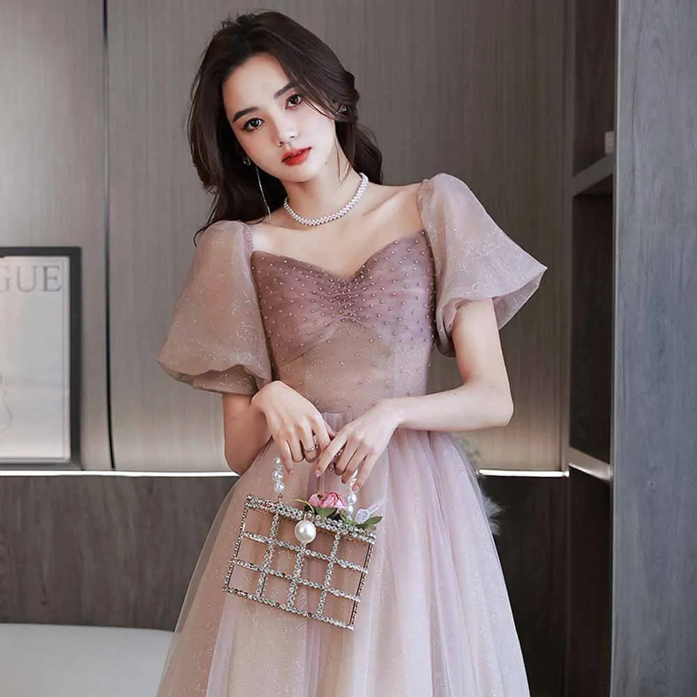 Carla™ - Elegant Puff-Sleeve Dress
