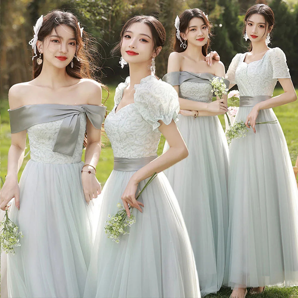 Elegant Lace Bridesmaid Dresses With Satin Sash on Luulla