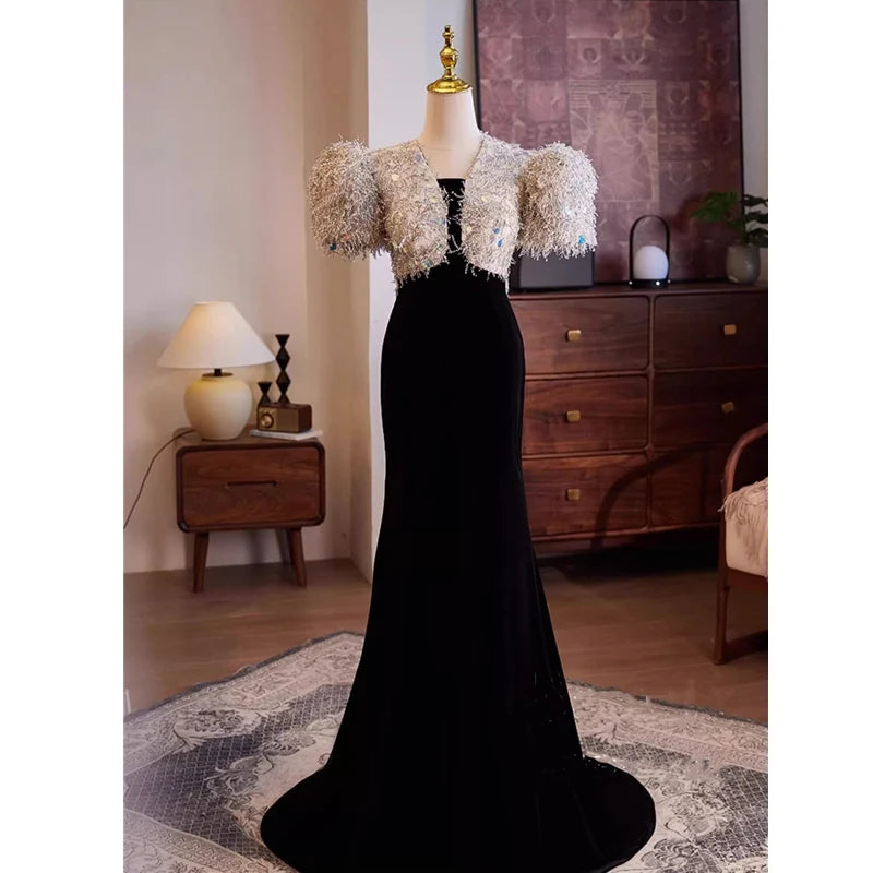 sachin and babi light blue dress Custom Vintage Black Lace Bridal Bolero Lace Jacket with Satin Half Sleeves and Open Front for Wedding Dress