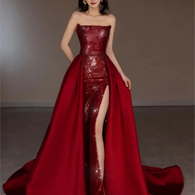 sachin and babi light blue dress Plus Gigot Sleeves Split Mermaid Hem Sequin Formal Dress  Curvepretty