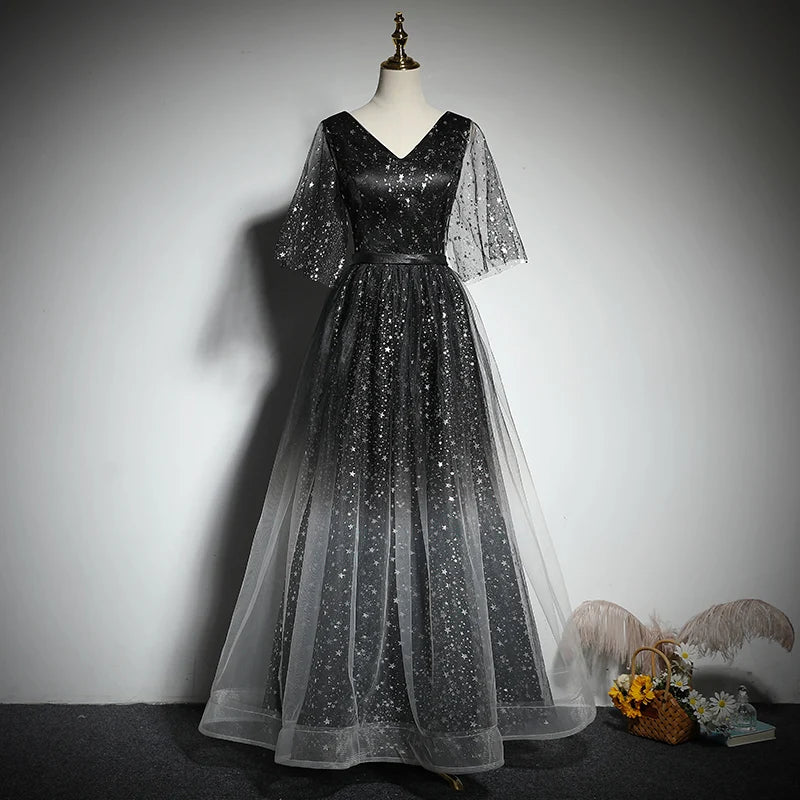 princess polly baby blue dress Elegant Black Starry Tulle Maxi Dress For Women on Luulla