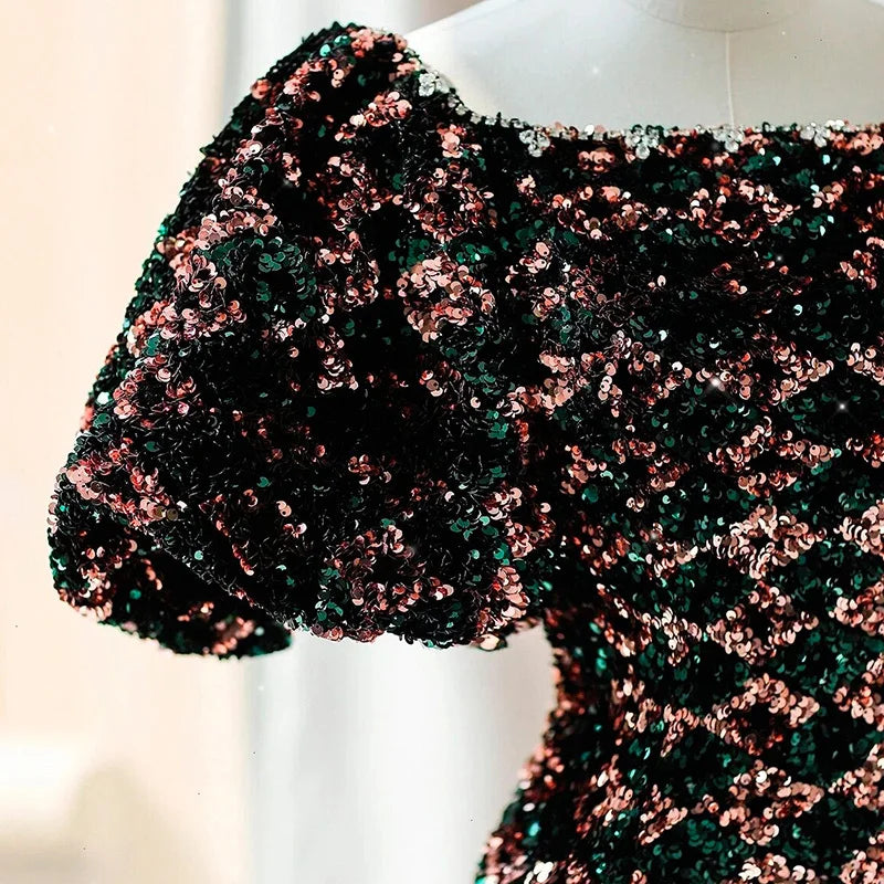Pocketed Floral Print Belted Puff Sleeve Midi Dress main image 1