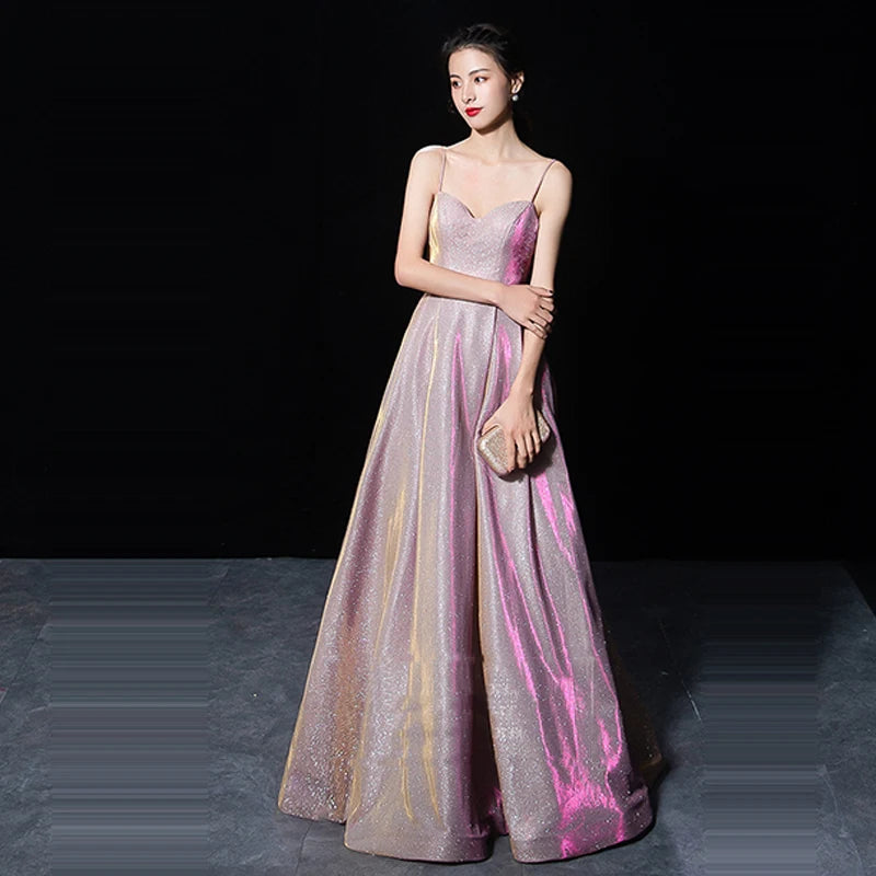 Sparkly Strapless A-Line Long Evening Gown