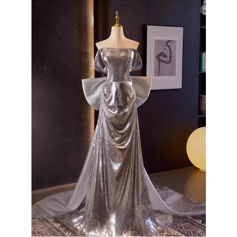 puff long sleeve dress Ever-Pretty Shop Plus Size Chiffon Puff Sleeve Empire Waist Brides Mom Dress
