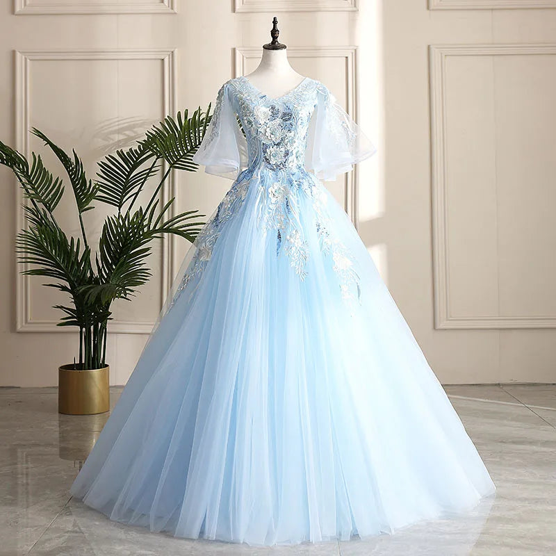 Powder Blue Princess Prom Ensemble Dress Powder Blue Princess Prom Ensemble Dress