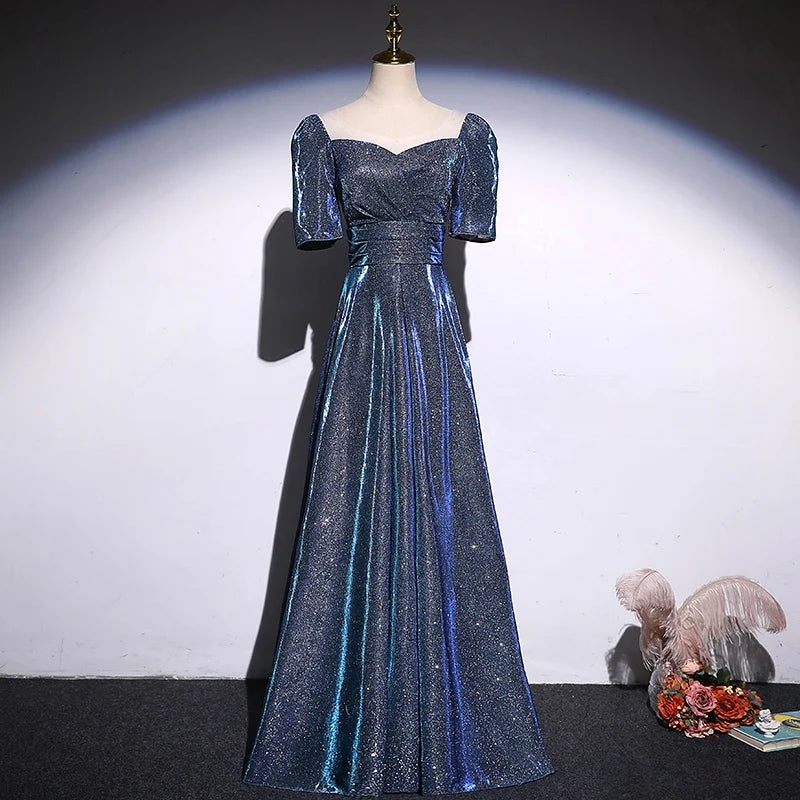 elegant sapphire dress Elegant Frosted Sapphire Steel Blue / M main image 1