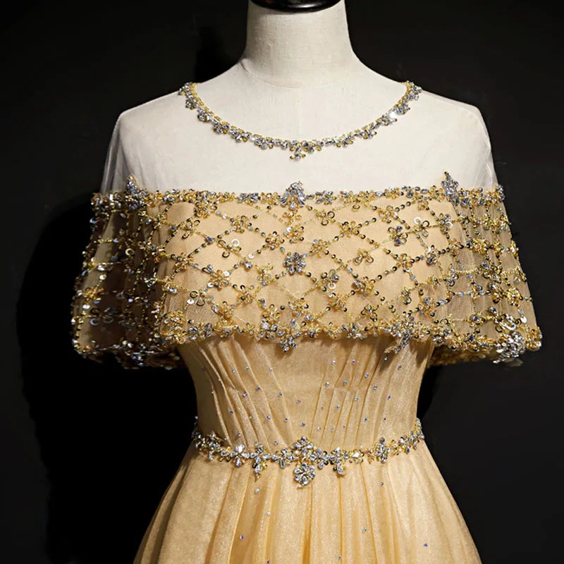 Gold Couture Gown with detachable Skirt main image 1