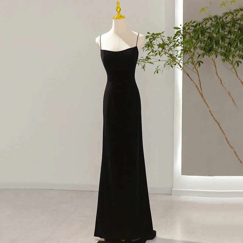 formal black spaghetti strap dress Glamorous Beaded Spaghetti Strap Bodycon Evening Dress
