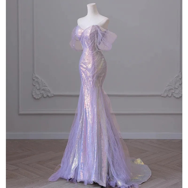iridescent purple bridesmaid dresses Azazie Ocean