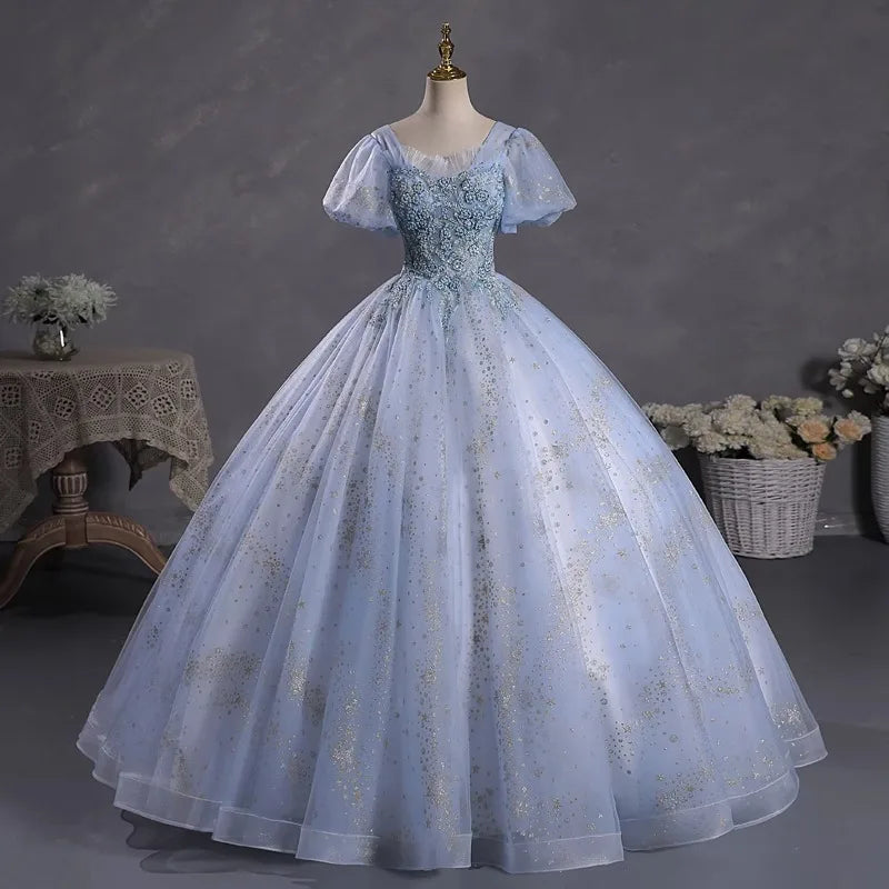 Elegant light blue dress top