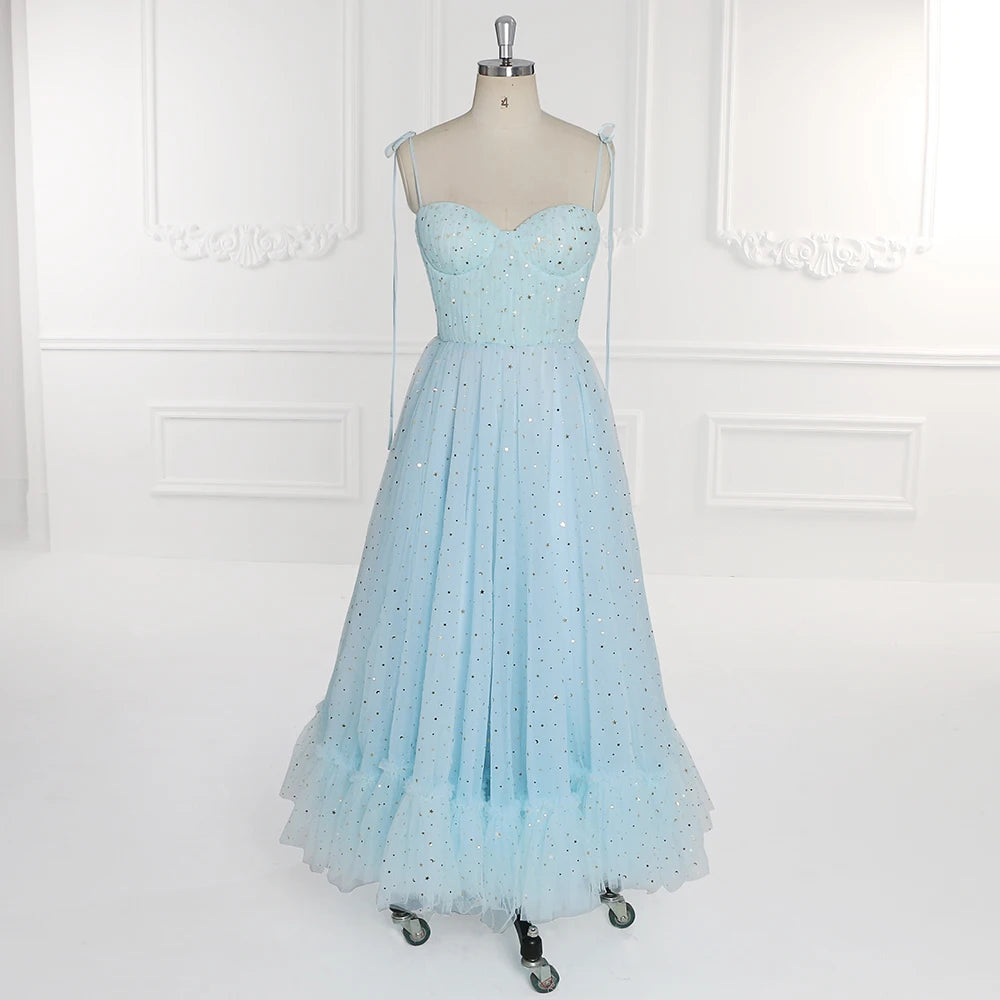 white christmas dresses Stevie Sequin Maxi Dress in Light Blue main image 1
