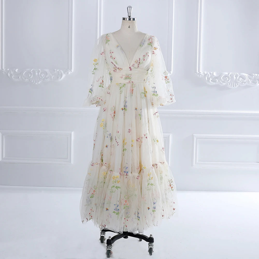 white christmas dresses Ember Chiffon Floral Print Dress