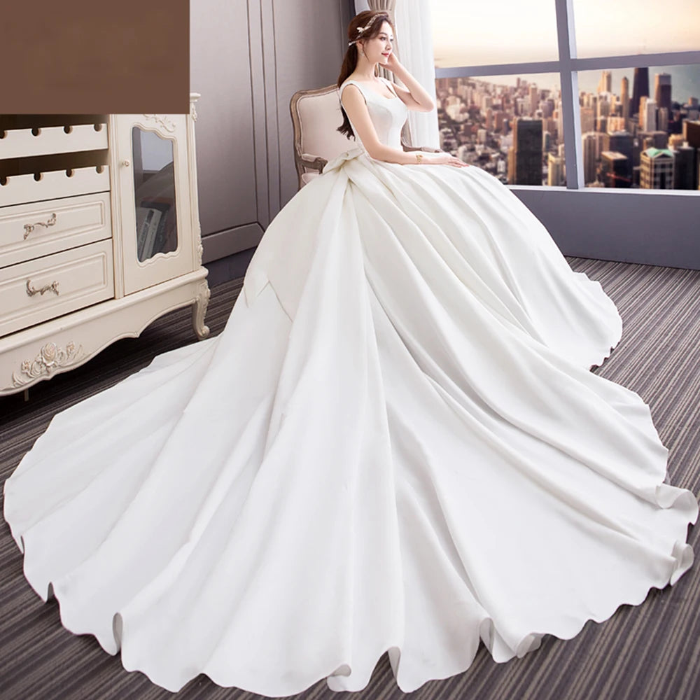 timeless satin wedding dress Timeless Satin A-Line Wedding Dress with Sweetheart Neckline