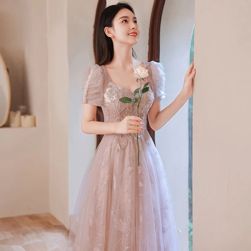 Tulle Lace Puff Sleeve A-line Party Dress on Luulla