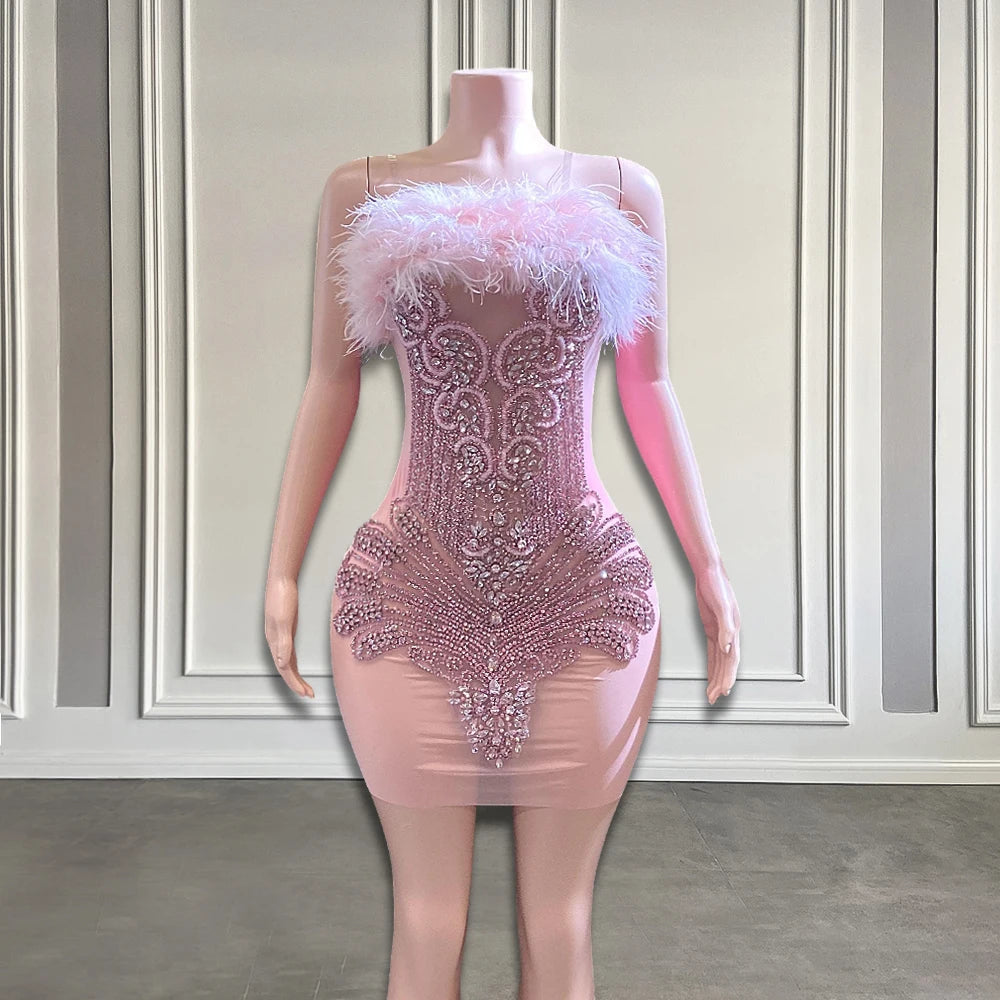 pink mesh corset dress Evelyn Mini