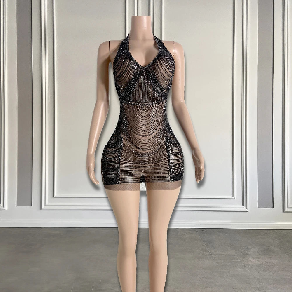 knee length dresses for ladies Bronze Metal Mesh Midi Party Dress – Atelier Rioux Fabric Store main image 0