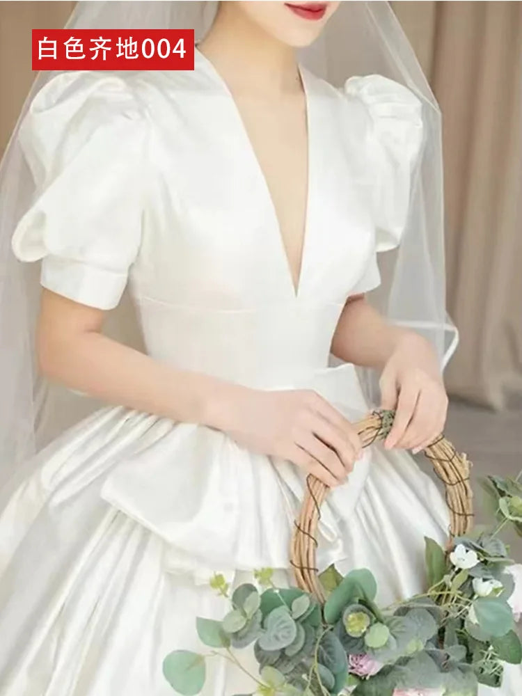 Satin Flowy A-Line Gown