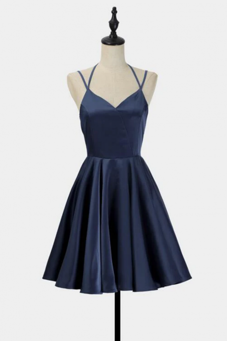 Off Shoulder V-neck Strap Knee Length Short Skirt Party Dress Supports Custom Sizes And Colors