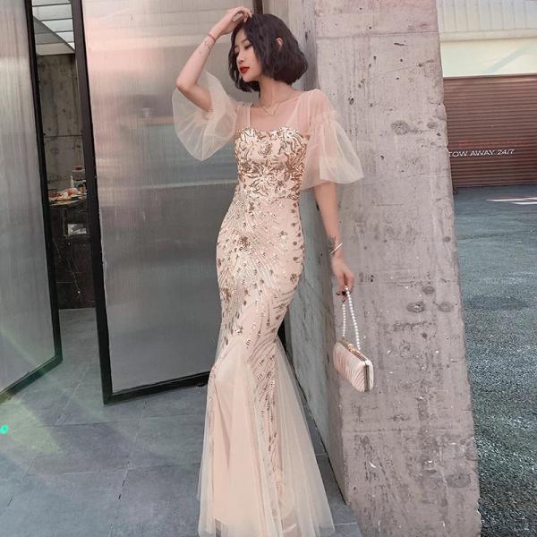 CH1642 Sheer Lace Layered Evening Gown main image 0