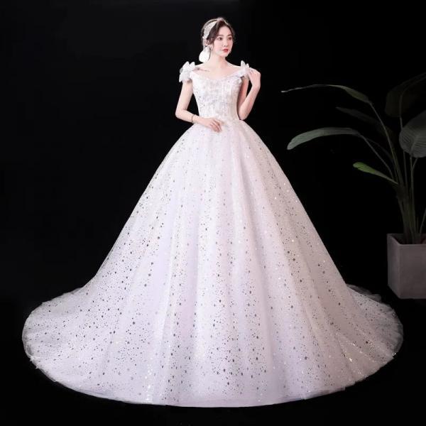 Rhinestone Floral Embellished Balloon Party Dress