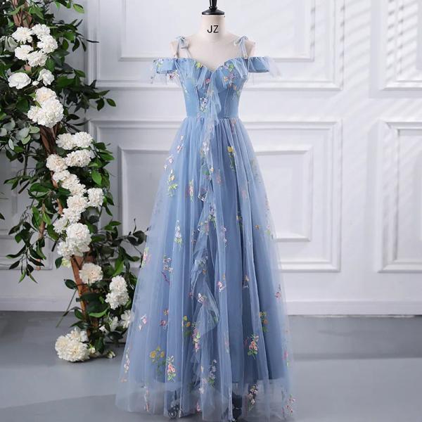 Glamorous Blue Sweetheart Tulle Princess Dress,Blue Ball Gown,Blue Fairy Dress Y6472