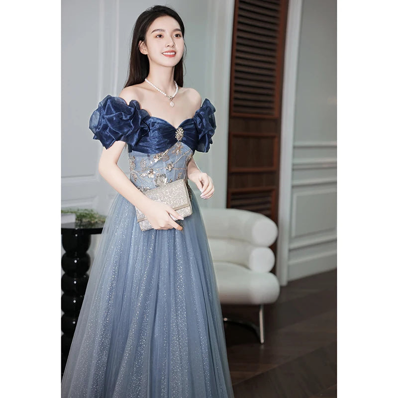 Floral Evening Gown with Asymmetrical Hem main image 1