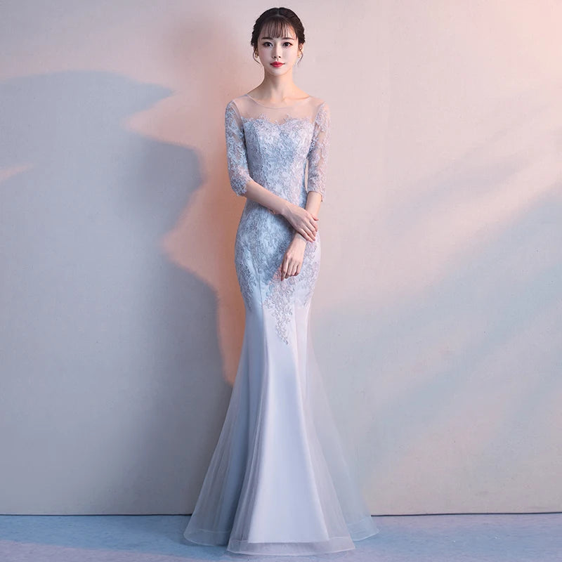 Luxurious Off-Shoulder Beaded Mermaid Evening Gown with Floor-Length Train main image 1